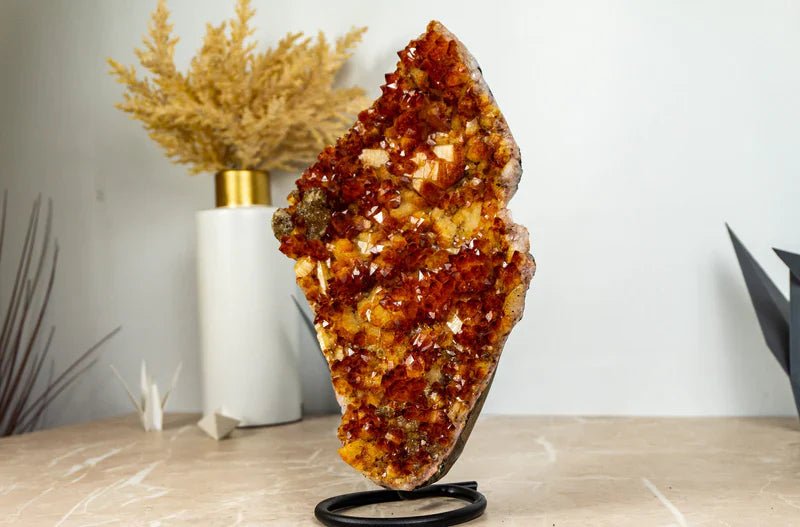 Bring Harmony to Your Home with Beautiful Citrine Geodes Crystal Stone - E2D Crystals & Minerals