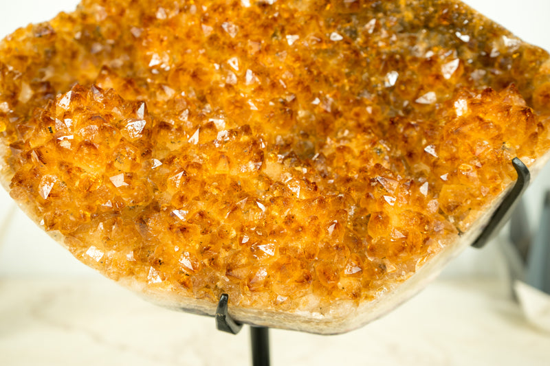 Natural Citrine Crystal Cluster with Sparkly Orange Citrine Druzy