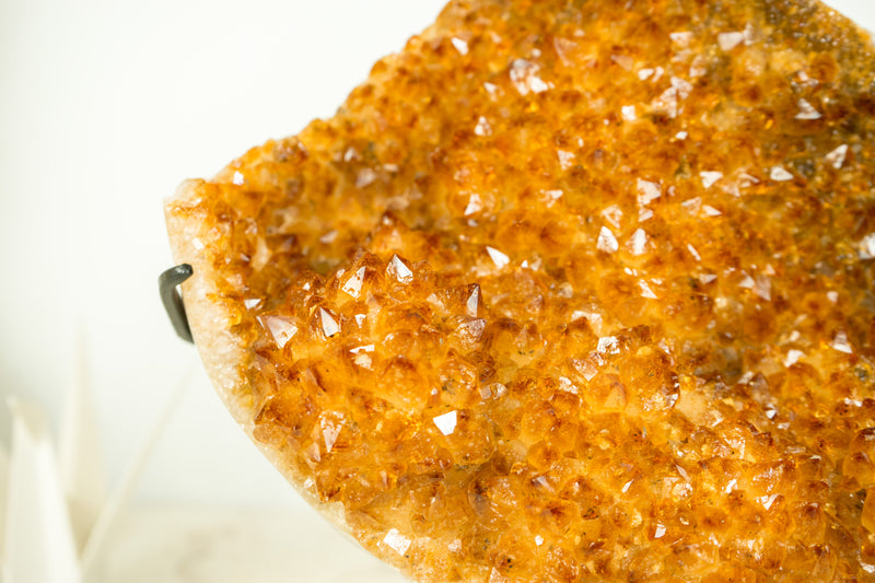 Natural Citrine Crystal Cluster with Sparkly Orange Citrine Druzy