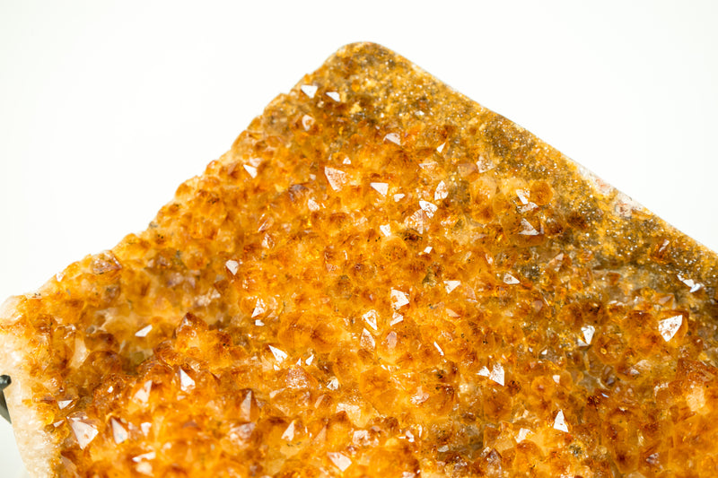 Natural Citrine Crystal Cluster with Sparkly Orange Citrine Druzy