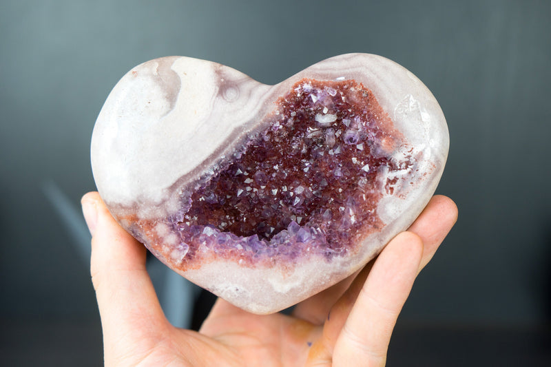 Wholesale Set of 3 High-Grade AAA Pink Amethyst Hearts