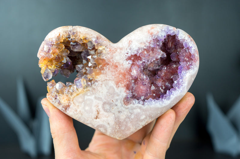 Wholesale Set of 3 High-Grade AAA Pink Amethyst Hearts