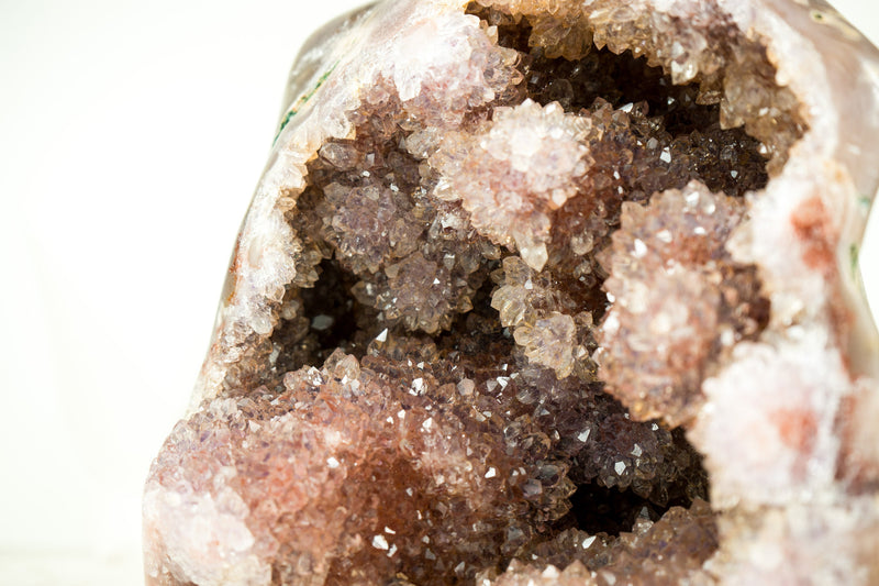 Pink Amethyst Geode with Amethyst Flower Druzy