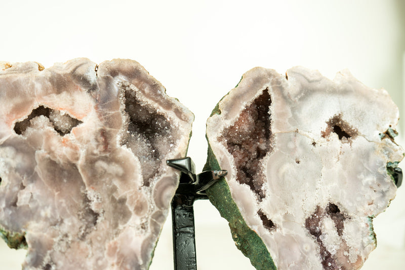 Pink Amethyst Druzy Wings, Small Pink Amethyst Butterfly Wing Geode