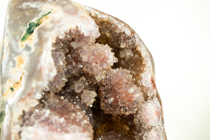 Pink Amethyst Geode with Amethyst Flower Druzy