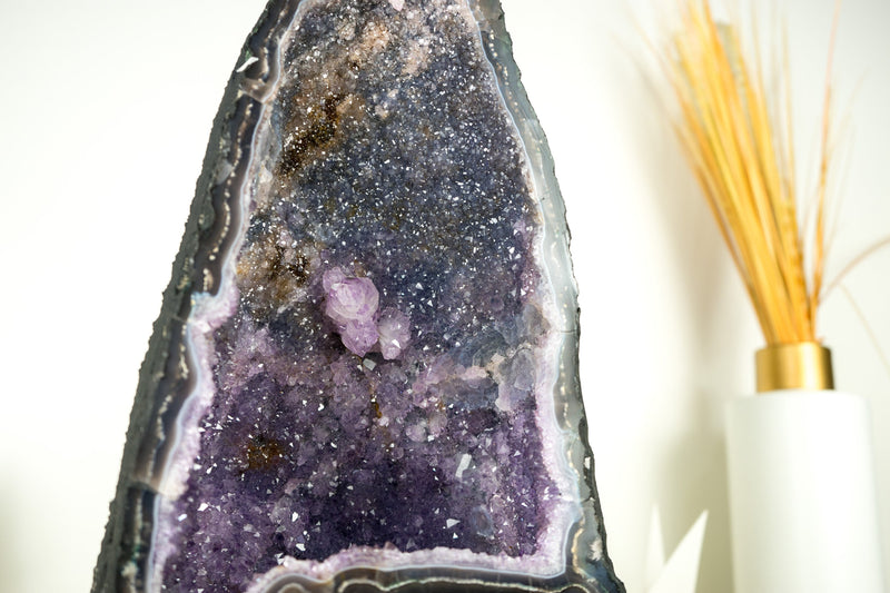 Natural Amethyst Geode with Blue Galaxy Amethyst and Lace Agate Matrix