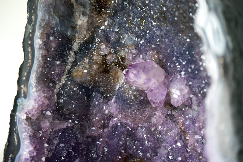 Natural Amethyst Geode with Blue Galaxy Amethyst and Lace Agate Matrix