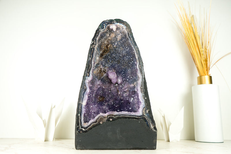 Natural Amethyst Geode with Blue Galaxy Amethyst and Lace Agate Matrix