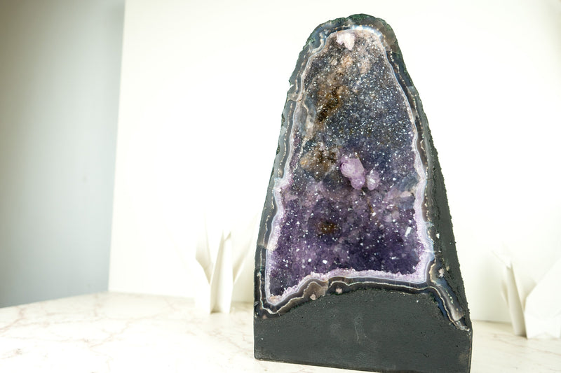 Natural Amethyst Geode with Blue Galaxy Amethyst and Lace Agate Matrix