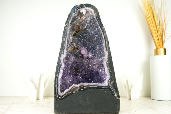 Natural Amethyst Geode with Blue Galaxy Amethyst and Lace Agate Matrix