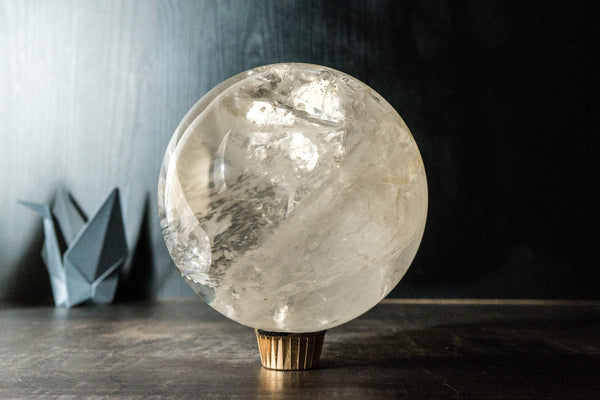 16 Lb. Large Natural Clear Quartz Sphere (Crystal Quartz Ball) from Diamantina