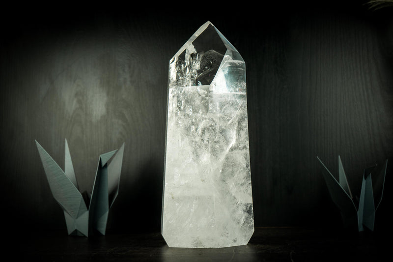 XL Tall Lemurian Crystal Quartz Obelisk, High - Grade, Quartz Crystal Tower from Diamantina - E2D Crystals & Minerals