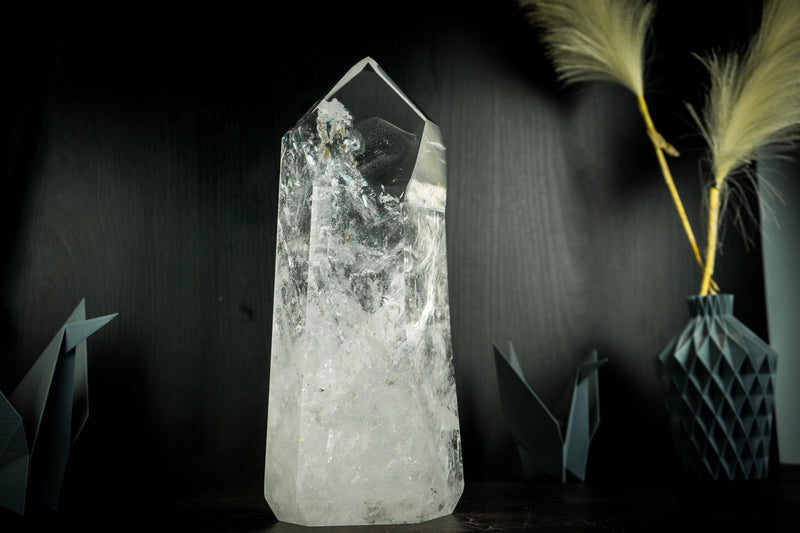 XL Tall Lemurian Crystal Quartz Obelisk, High - Grade, Quartz Crystal Tower from Diamantina - E2D Crystals & Minerals