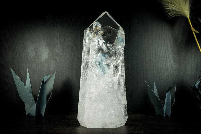 XL Tall Lemurian Crystal Quartz Obelisk, High - Grade, Quartz Crystal Tower from Diamantina - E2D Crystals & Minerals