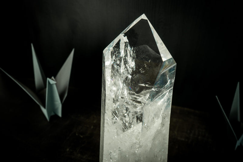 XL Tall Lemurian Crystal Quartz Obelisk, High - Grade, Quartz Crystal Tower from Diamantina - E2D Crystals & Minerals