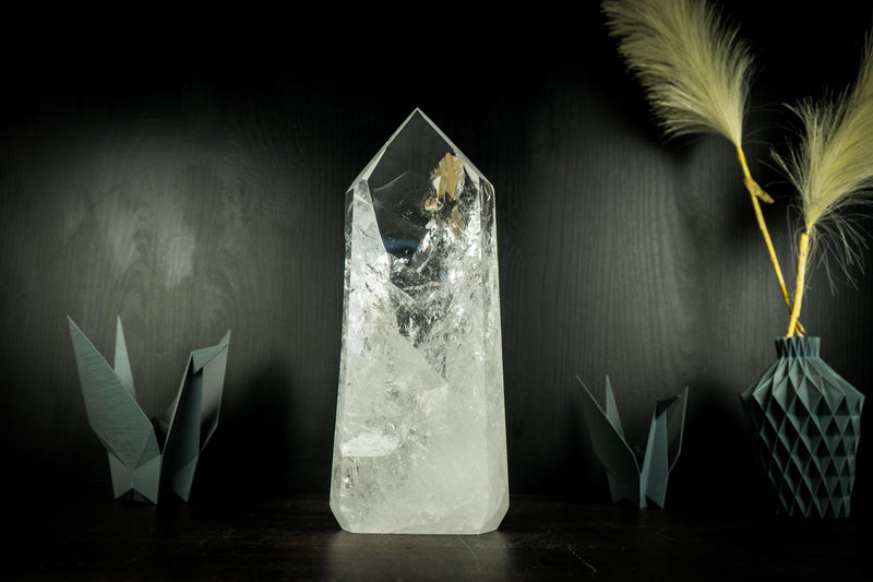 XL Tall Lemurian Crystal Quartz Obelisk, High - Grade, Quartz Crystal Tower from Diamantina - E2D Crystals & Minerals