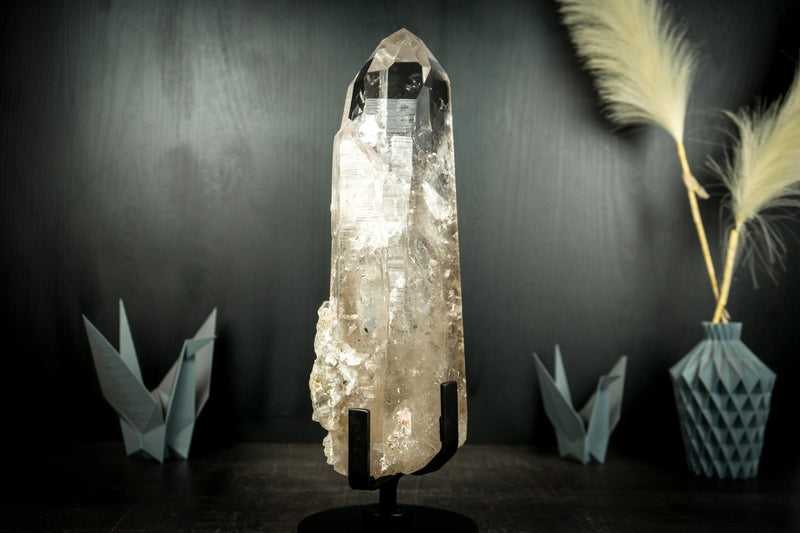 XL AAA Lemurian Quartz Crystal Point from Brazil, Master Crystal from Serra do Cabral - E2D Crystals & Minerals