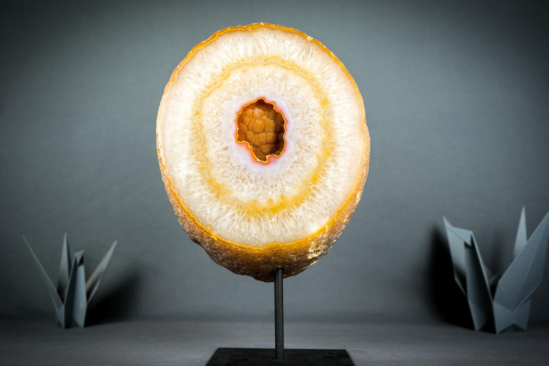 Rare Galaxy Agate Geode with Natural Orange Galaxy Druzy - Gallery Agate Specimen, Agate Collection - 11 Kg - 24 lb - E2D Crystals & Minerals