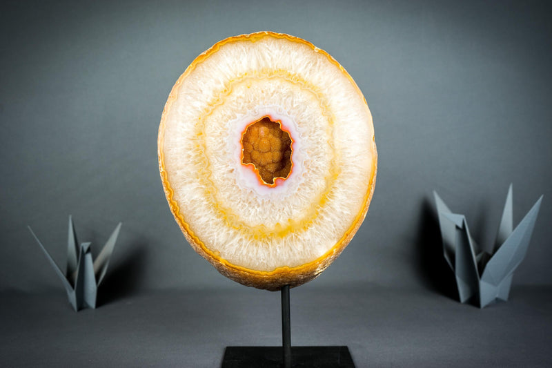 Rare Galaxy Agate Geode with Natural Orange Galaxy Druzy - Gallery Agate Specimen, Agate Collection - 11 Kg - 24 lb - E2D Crystals & Minerals