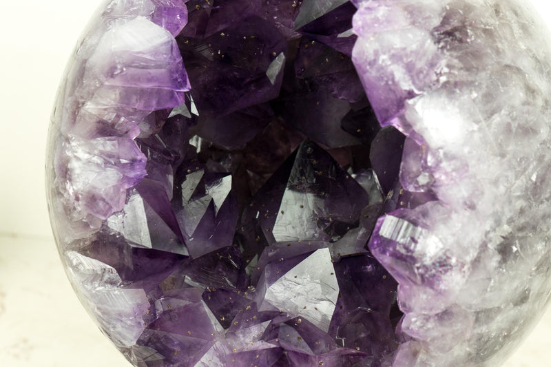 X - Large Amethyst Sphere with Deep Purple Amethyst, Large and Shiny Points - E2D Crystals & Minerals