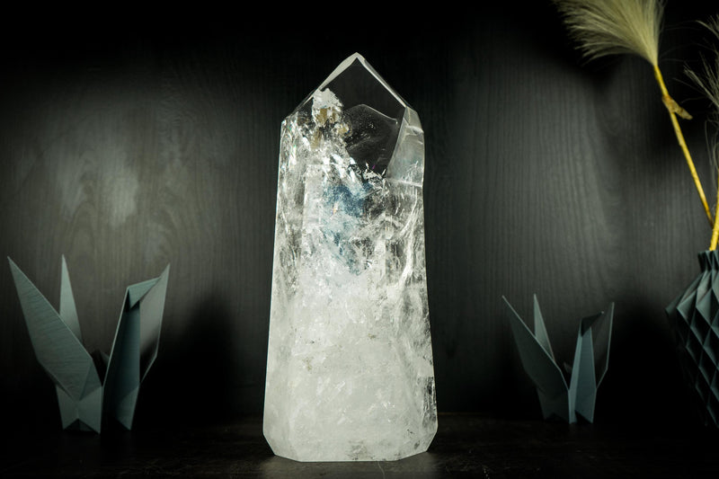 XL Tall Lemurian Crystal Quartz Obelisk, High - Grade, Quartz Crystal Tower from Diamantina - E2D Crystals & Minerals