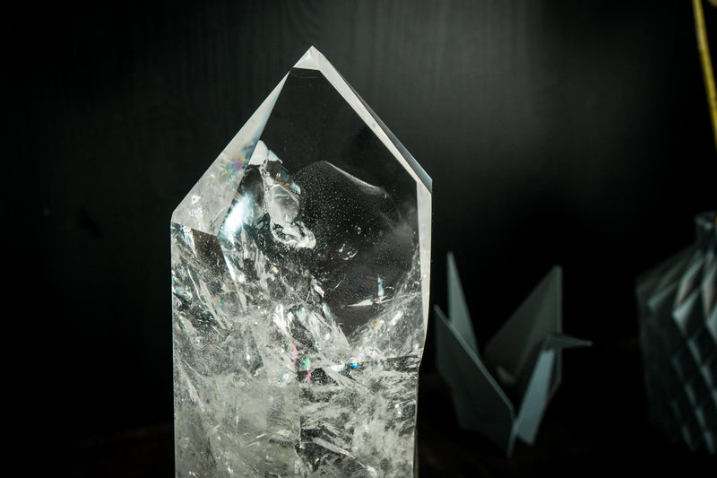 XL Tall Lemurian Crystal Quartz Obelisk, High - Grade, Quartz Crystal Tower from Diamantina - E2D Crystals & Minerals