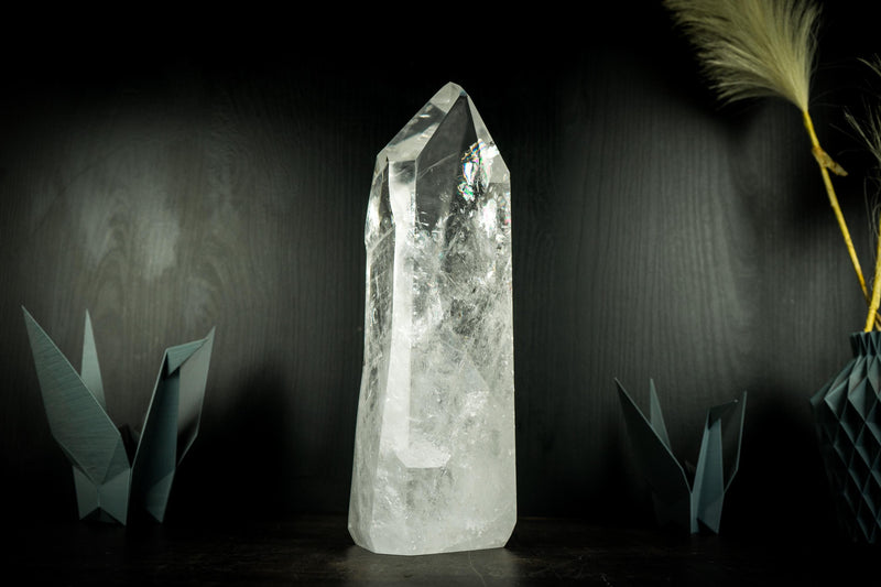 XL Tall Lemurian Crystal Quartz Obelisk, High - Grade, Quartz Crystal Tower from Diamantina - E2D Crystals & Minerals