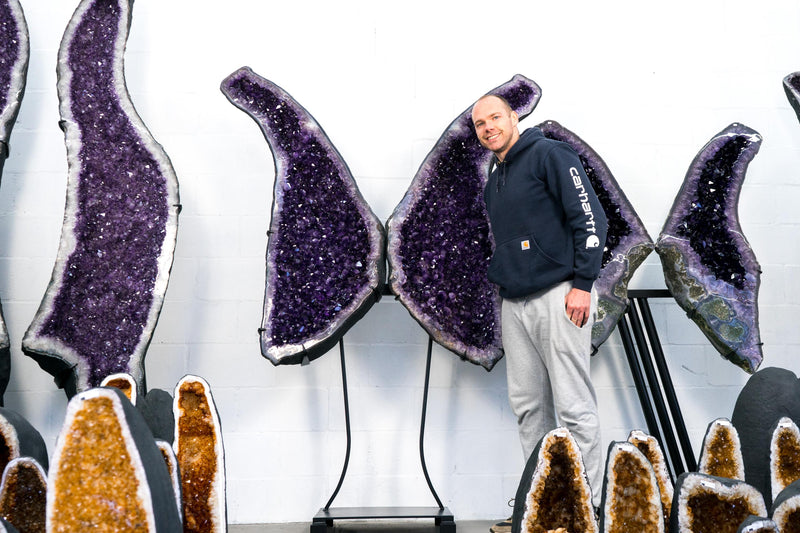 Superb X - Large Amethyst Geode Wings with Purple Amethyst - 6.6 Ft. Special Grade, Sparkly Amethyst Butterfly Wings - E2D Crystals & Minerals