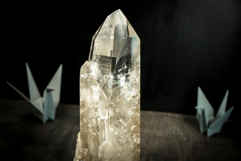 XL AAA Lemurian Quartz Crystal Point from Brazil, Master Crystal from Serra do Cabral - E2D Crystals & Minerals