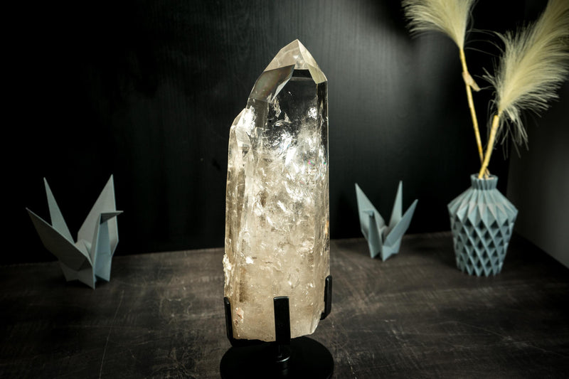 XL AAA Lemurian Quartz Crystal Point from Brazil, Master Crystal from Serra do Cabral - E2D Crystals & Minerals