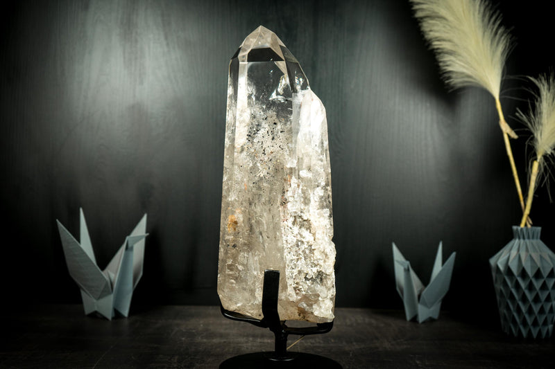 XL AAA Lemurian Quartz Crystal Point from Brazil, Master Crystal from Serra do Cabral - E2D Crystals & Minerals