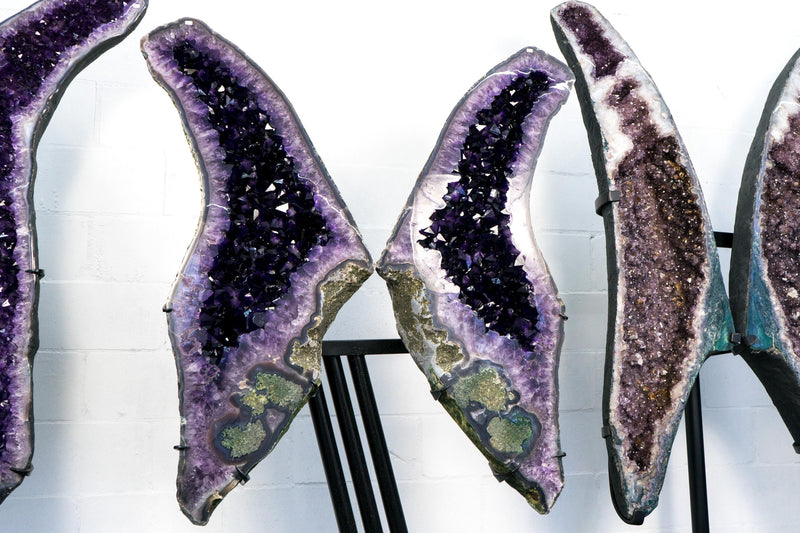 Superb X - Large Grape Jelly Purple Amethyst Geode Wings: A Collection - Grade Amethyst of Super Extra, AAA Grade - 5.9 Ft. Tall, 350 Lb. - E2D Crystals & Minerals