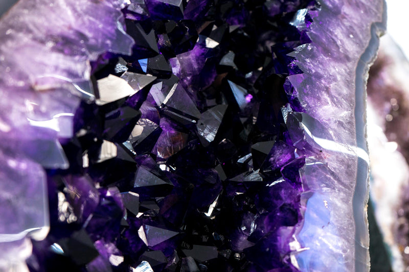 Superb X - Large Grape Jelly Purple Amethyst Geode Wings: A Collection - Grade Amethyst of Super Extra, AAA Grade - 5.9 Ft. Tall, 350 Lb. - E2D Crystals & Minerals