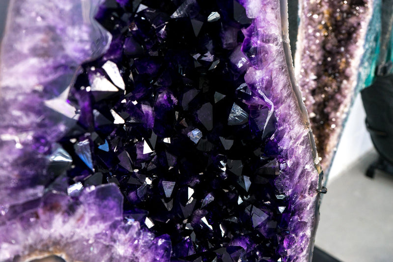 Superb X - Large Grape Jelly Purple Amethyst Geode Wings: A Collection - Grade Amethyst of Super Extra, AAA Grade - 5.9 Ft. Tall, 350 Lb. - E2D Crystals & Minerals