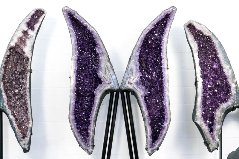 Monumental Amethyst Geode Wings with Sculptural Butterfly Wings Format, XX - Large, 6.9 Ft. Tall - E2D Crystals & Minerals