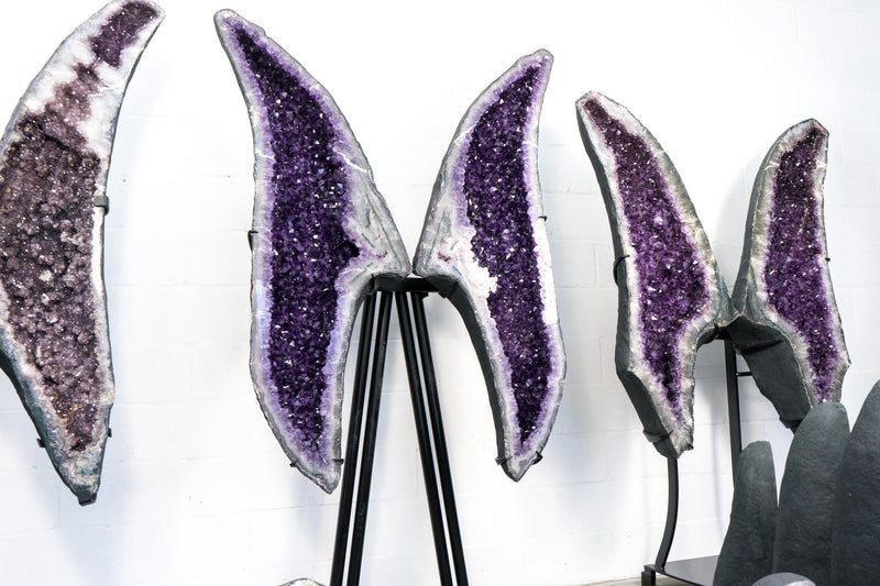 Monumental Amethyst Geode Wings with Sculptural Butterfly Wings Format, XX - Large, 6.9 Ft. Tall - E2D Crystals & Minerals