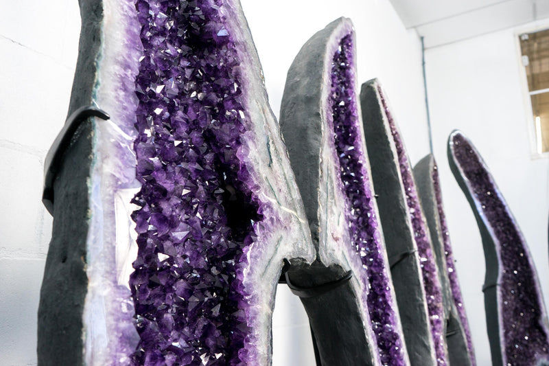 Monumental Amethyst Geode Wings with Sculptural Butterfly Wings Format, XX - Large, 6.9 Ft. Tall - E2D Crystals & Minerals