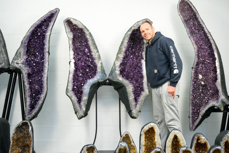 Extra Large Amethyst Butterfly Wings Geode with High - Grade Purple Amethyst Crystal - 450 Lb, 5.6 Ft Tall - E2D Crystals & Minerals