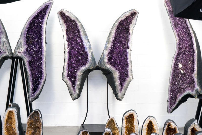 Extra Large Amethyst Butterfly Wings Geode with High - Grade Purple Amethyst Crystal - 450 Lb, 5.6 Ft Tall - E2D Crystals & Minerals