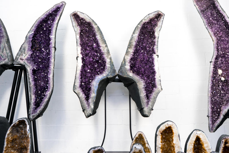 Extra Large Amethyst Butterfly Wings Geode with High - Grade Purple Amethyst Crystal - 450 Lb, 5.6 Ft Tall - E2D Crystals & Minerals