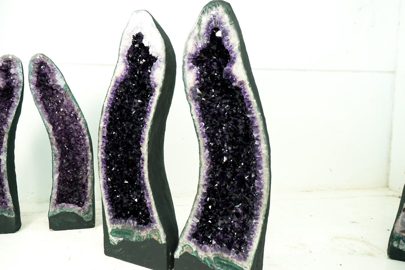 Pair of Large AAA Amethyst Cathedral Geodes, Grape Jelly Purple with Large Amethyst Druzy, Natural Statement Crystals - 263 Kg - 580 lb - E2D Crystals & Minerals