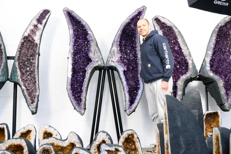 Monumental Amethyst Geode Wings with Sculptural Butterfly Wings Format, XX - Large, 6.9 Ft. Tall - E2D Crystals & Minerals