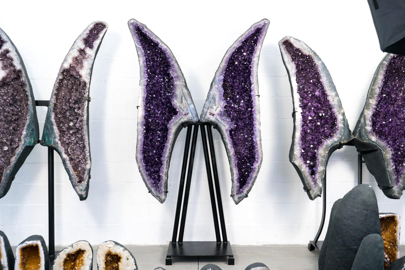 Monumental Amethyst Geode Wings with Sculptural Butterfly Wings Format, XX - Large, 6.9 Ft. Tall - E2D Crystals & Minerals