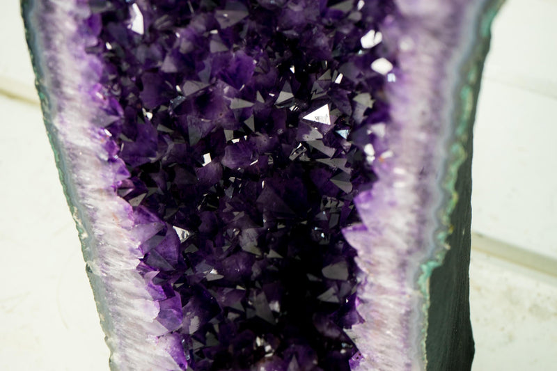 Pair of AAA Amethyst Cathedral Geodes, Violet Purple with Large Amethyst Druzy, Luxurious Large Natural Crystal - 3.71 Ft. Tall & 588 lbs. - E2D Crystals & Minerals