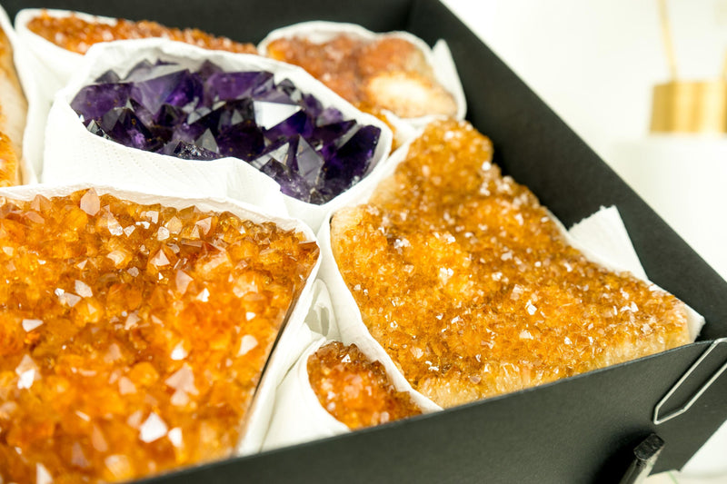 Wholesale Mixed Citrine & Citrine Amethyst Crystals, High - Grade Only - E2D Crystals & Minerals