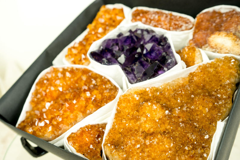 Wholesale Mixed Citrine & Citrine Amethyst Crystals, High - Grade Only - E2D Crystals & Minerals