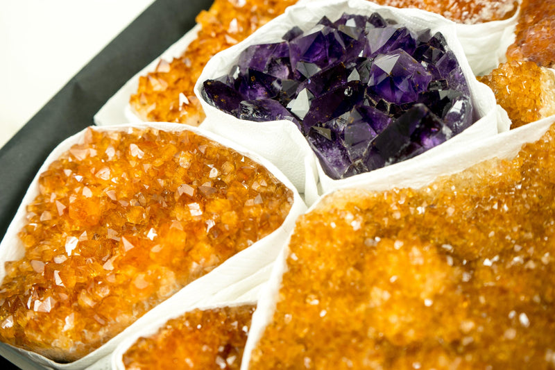 Wholesale Mixed Citrine & Citrine Amethyst Crystals, High - Grade Only - E2D Crystals & Minerals