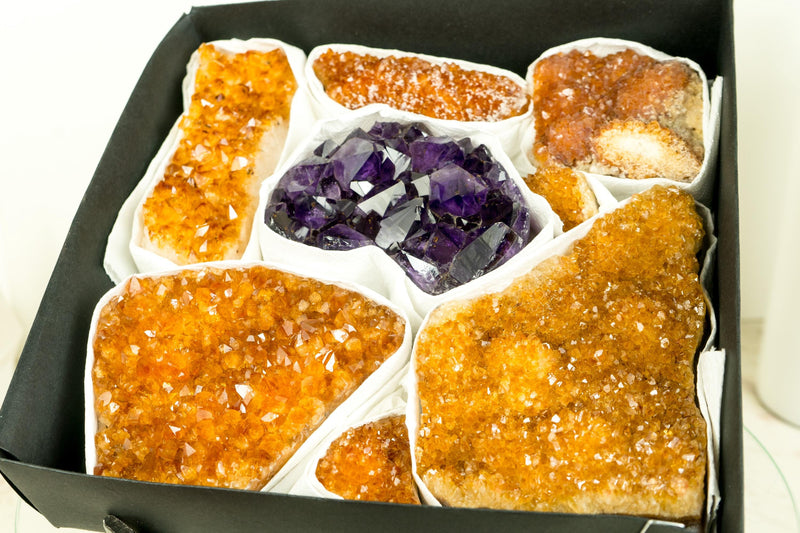 Wholesale Mixed Citrine & Citrine Amethyst Crystals, High - Grade Only - E2D Crystals & Minerals