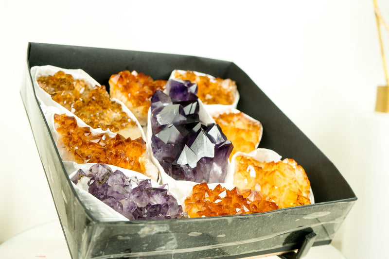 Wholesale Mixed Amethyst & Citrine Crystals, AAA - Grade Only - E2D Crystals & Minerals