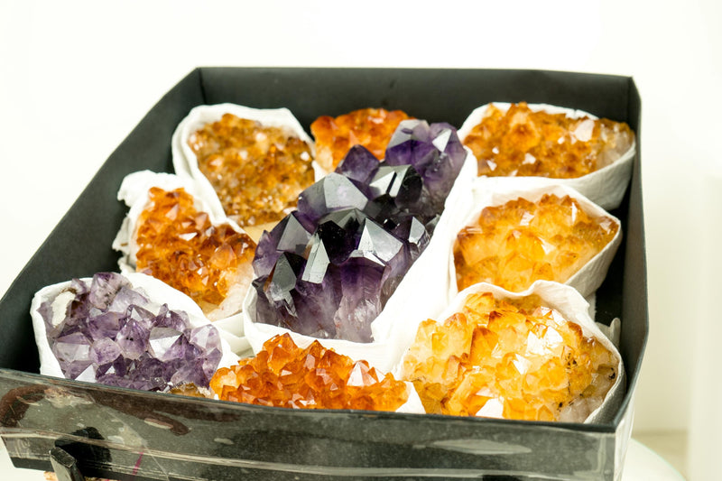 Wholesale Mixed Amethyst & Citrine Crystals, AAA - Grade Only - E2D Crystals & Minerals